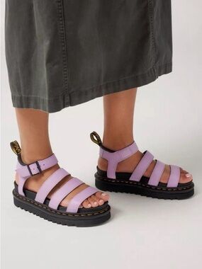 Dr. Martens Blaire Lilac Triple-Strap Sandals EXCELLENT 38